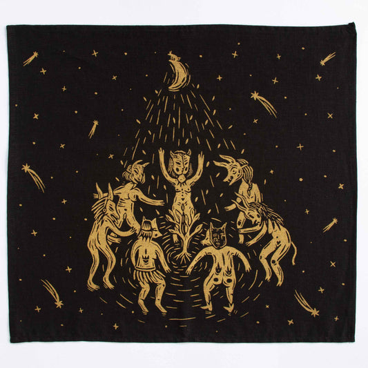 Paliacate "Danza a la Madre Tierra" negro / dorado